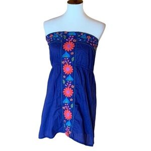 I Love H81 strapless top with floral embroidery Size Small